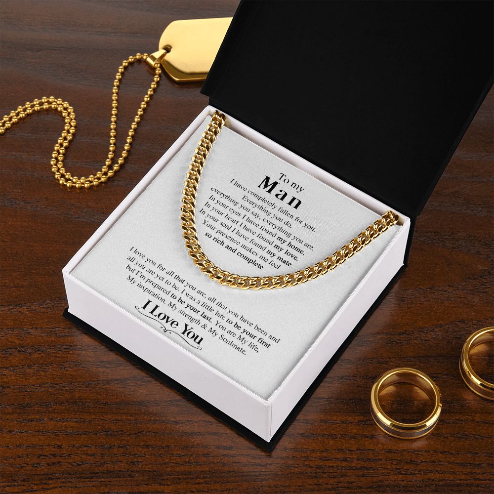 To My Man | I Love You - Cuban Link Chain