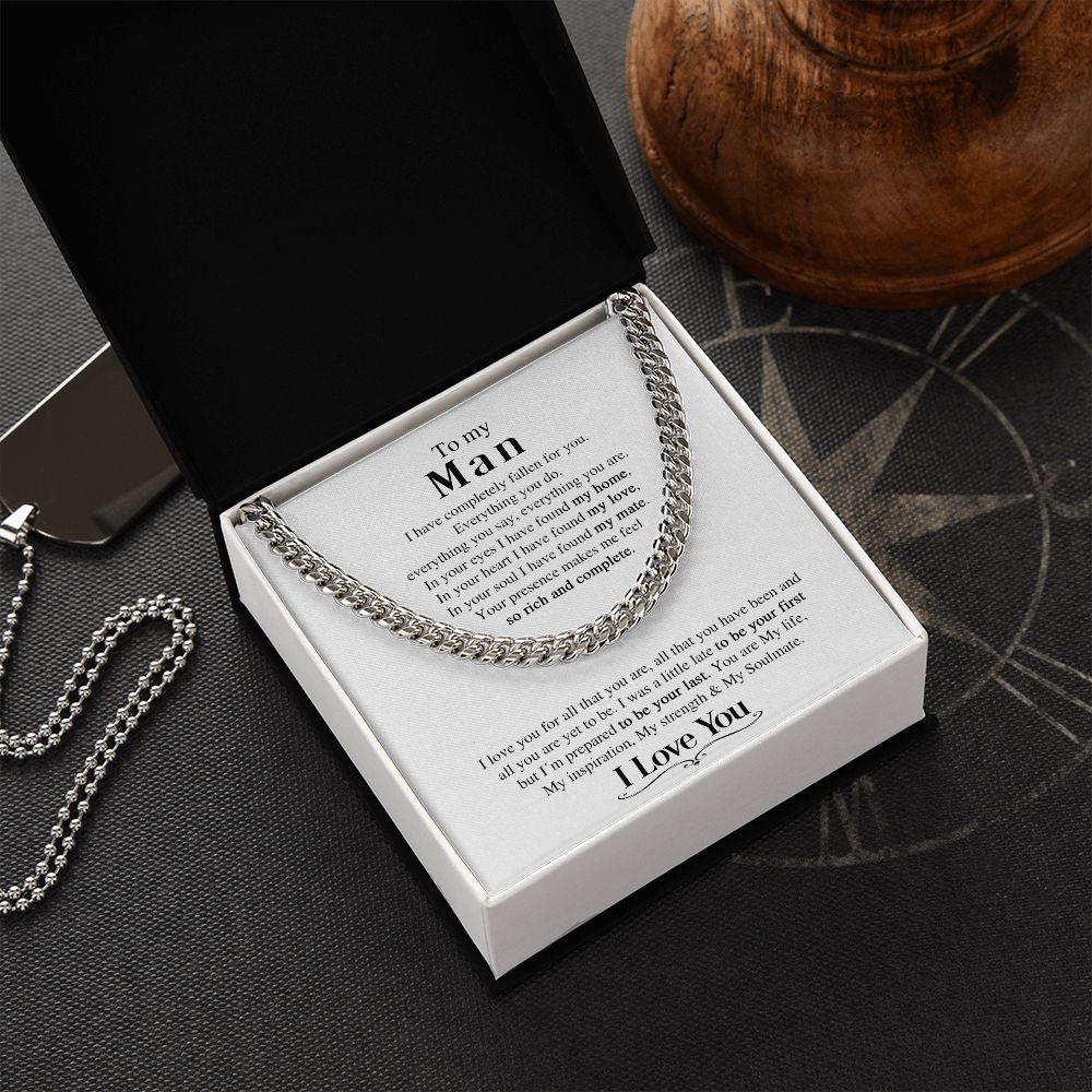 To My Man | I Love You - Cuban Link Chain