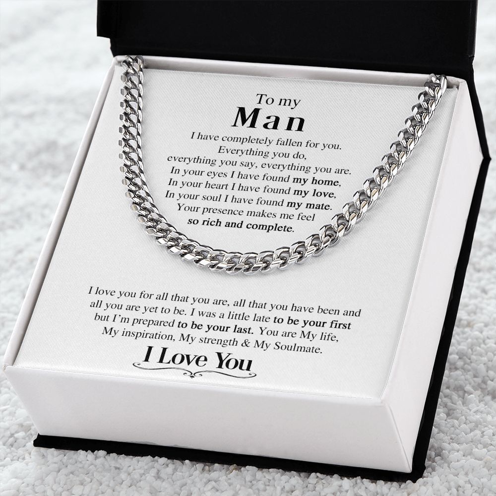 To My Man | I Love You - Cuban Link Chain