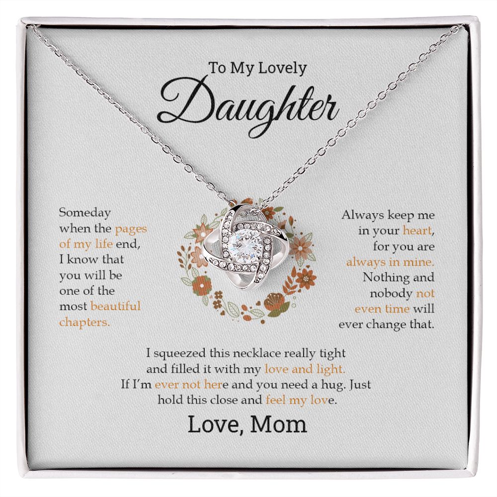 To My Lovely Daughter | Always Keep Me In Your Heart - Love Knot Necklace