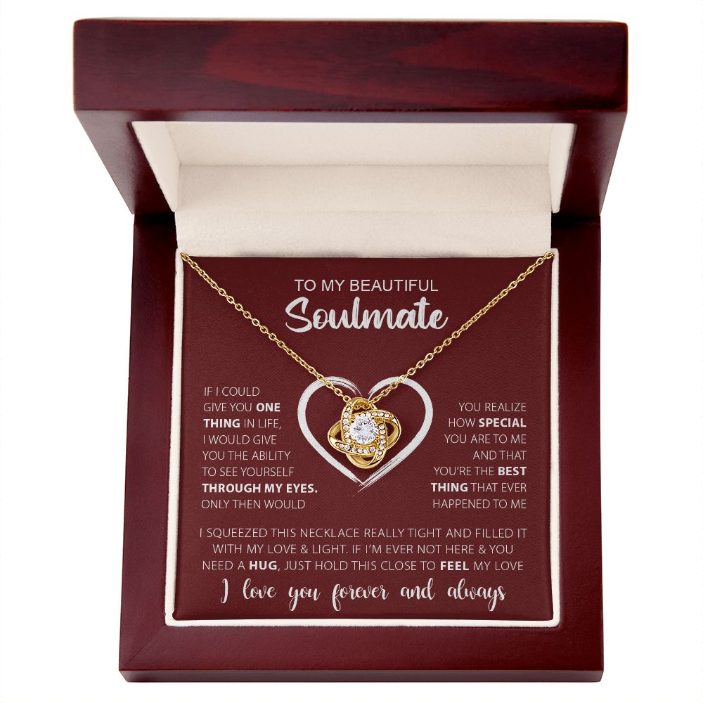 To My Beautiful Soulmate | I Love You Forever & Always - Love Knot Necklace