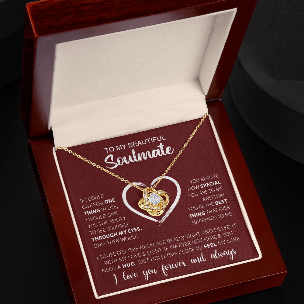 To My Beautiful Soulmate | I Love You Forever & Always - Love Knot Necklace