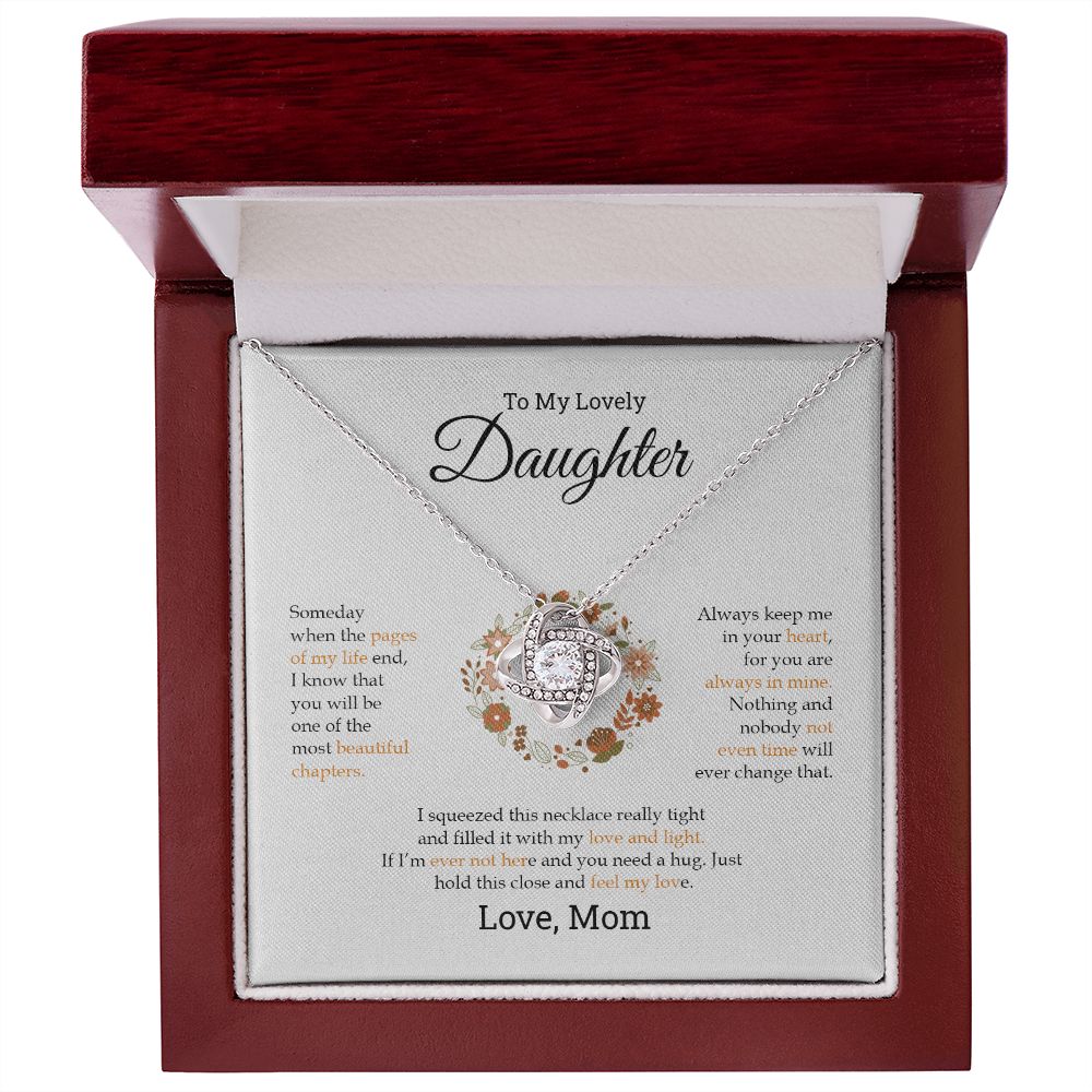 To My Lovely Daughter | Always Keep Me In Your Heart - Love Knot Necklace