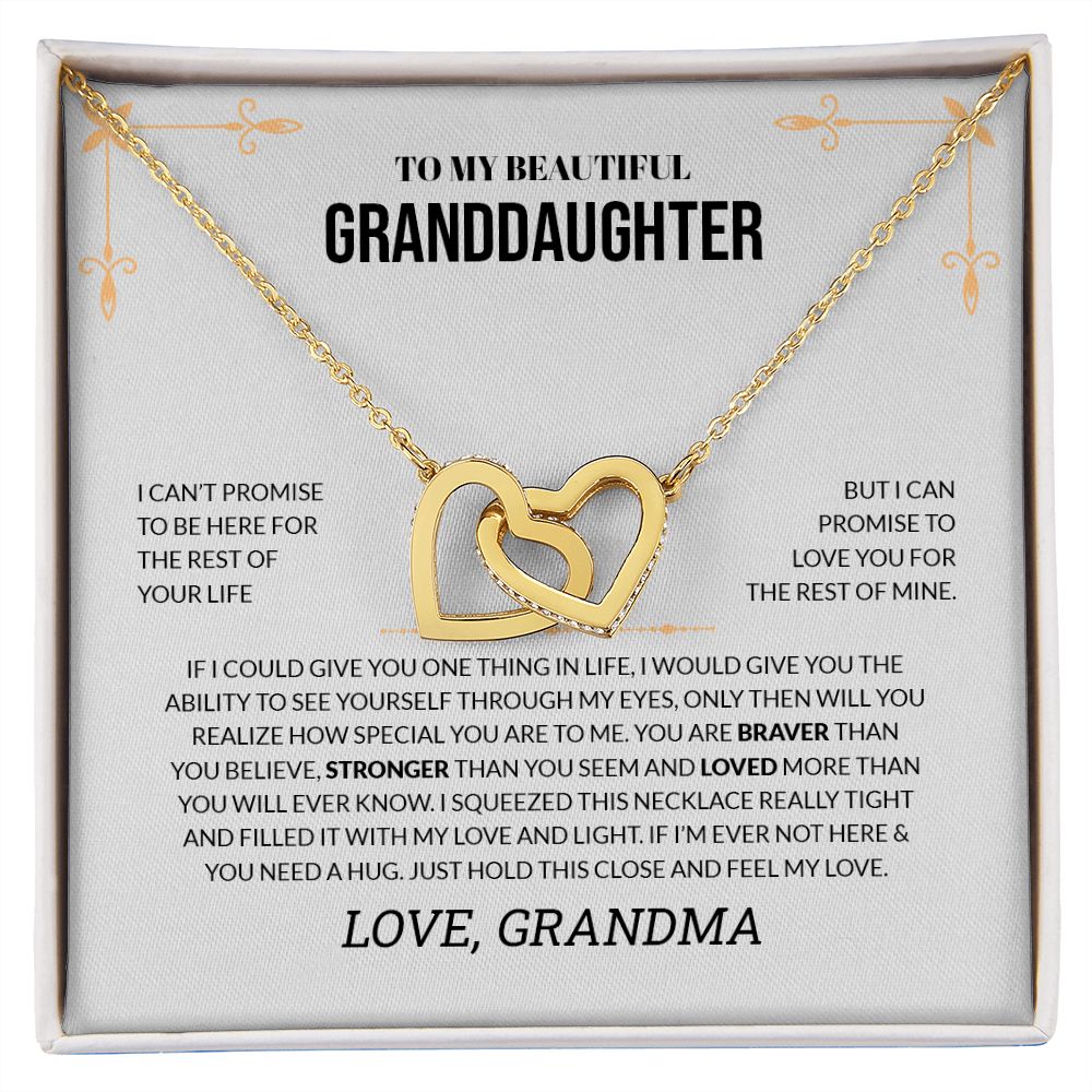 To My Beautiful Granddaughter | Love You For The Rest Of Mine - Interlocking Hearts necklace