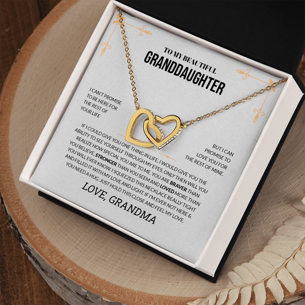 To My Beautiful Granddaughter | Love You For The Rest Of Mine - Interlocking Hearts necklace