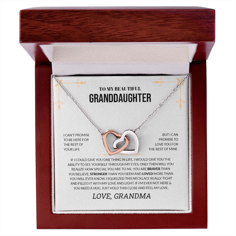 To My Beautiful Granddaughter | Love You For The Rest Of Mine - Interlocking Hearts necklace