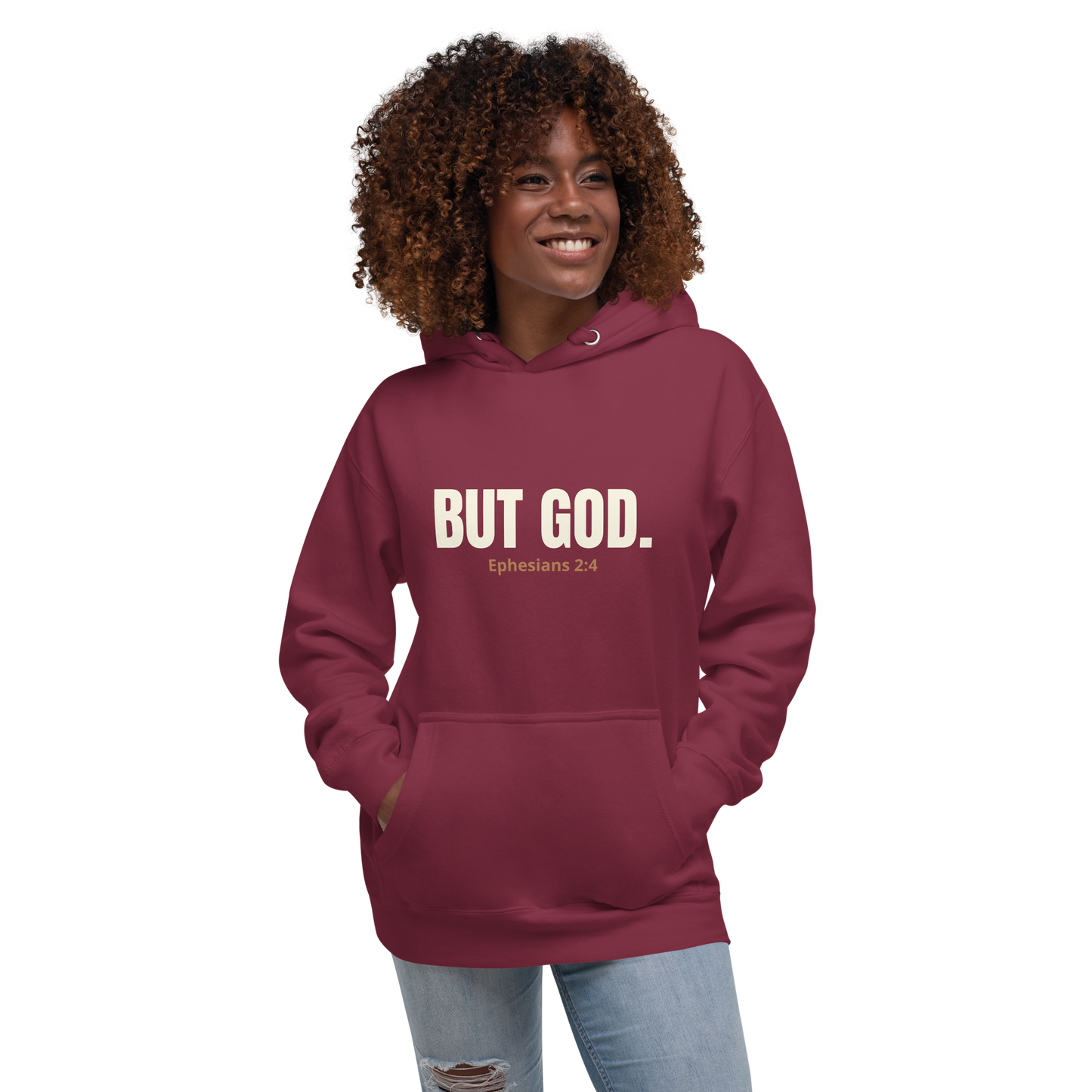 BUT GOD. Ephesians 2:4 Premium Faith Hoodie – Adult Unisex