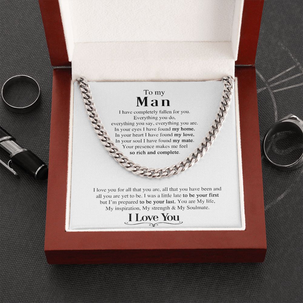 To My Man | I Love You - Cuban Link Chain