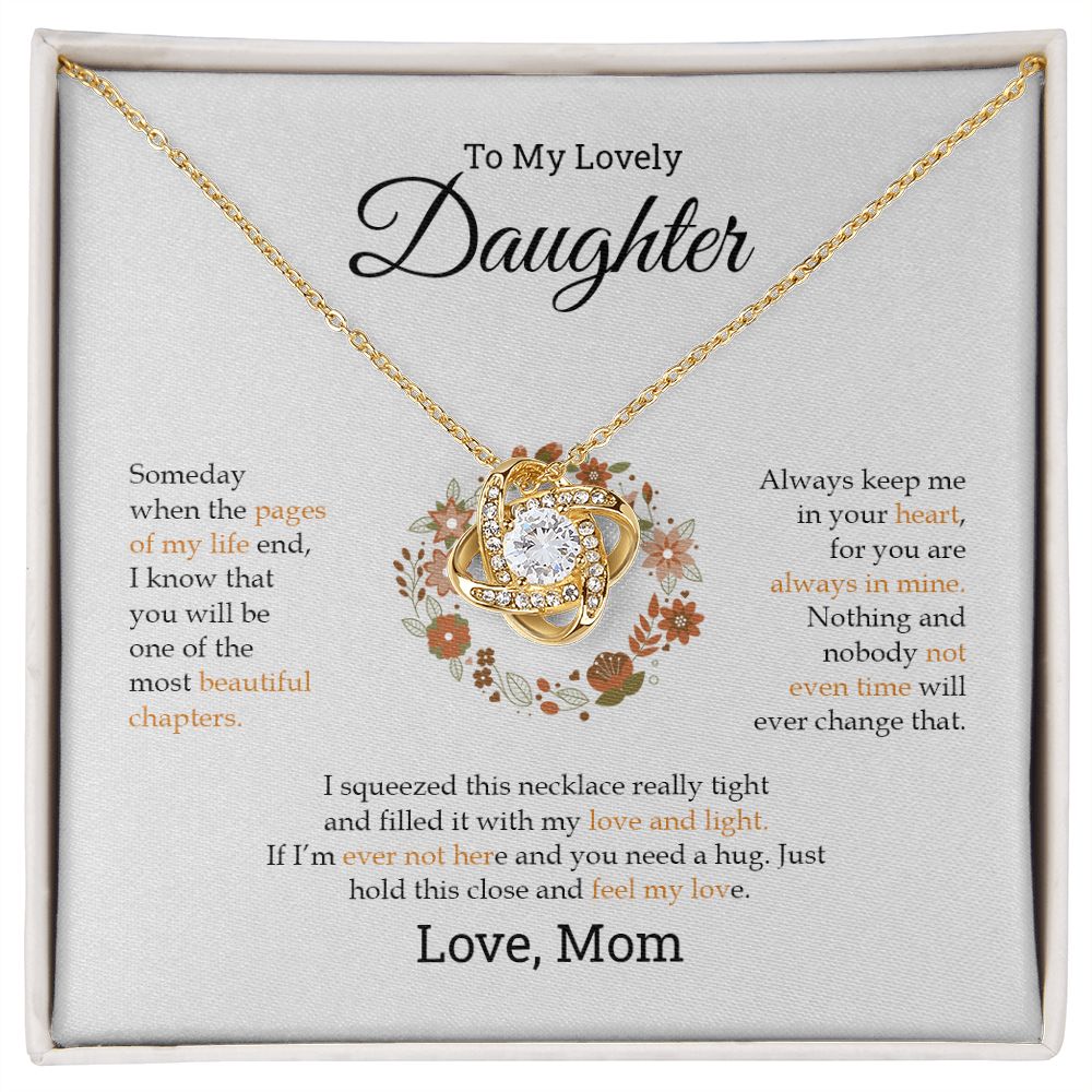 To My Lovely Daughter | Always Keep Me In Your Heart - Love Knot Necklace