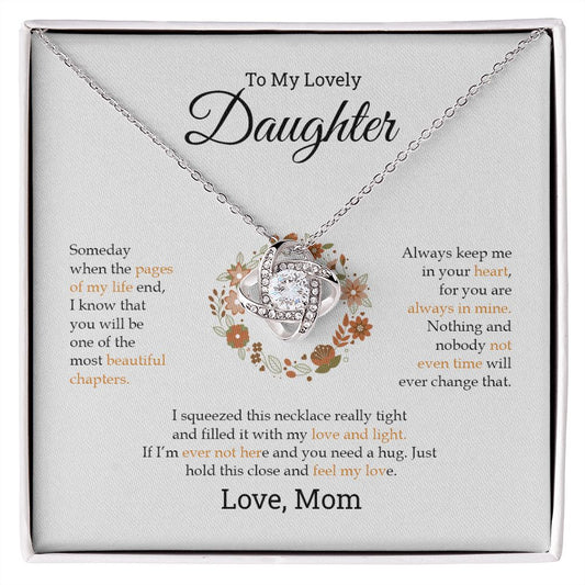 To My Lovely Daughter | Always Keep Me In Your Heart - Love Knot Necklace