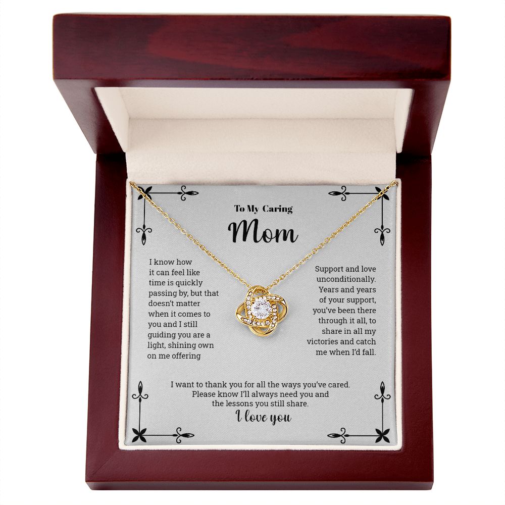 To My Caring Mom | I Love You - Love Knot Necklace
