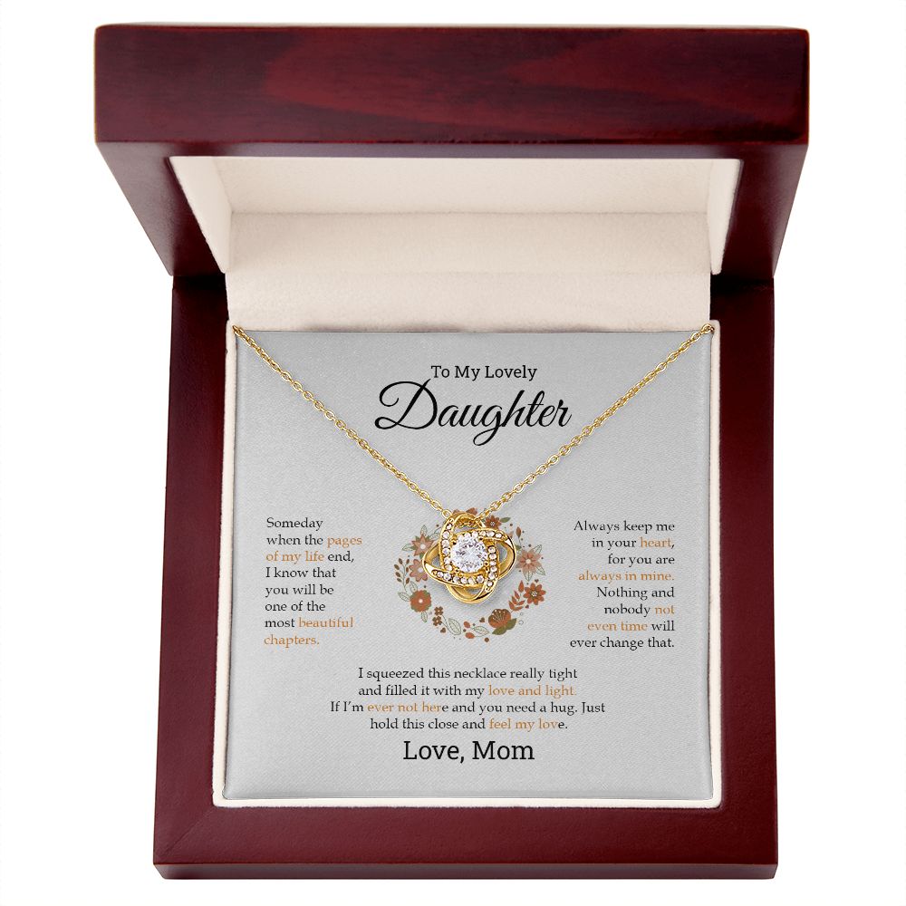 To My Lovely Daughter | Always Keep Me In Your Heart - Love Knot Necklace