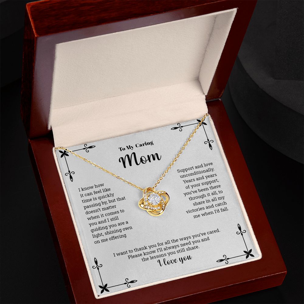 To My Caring Mom | I Love You - Love Knot Necklace