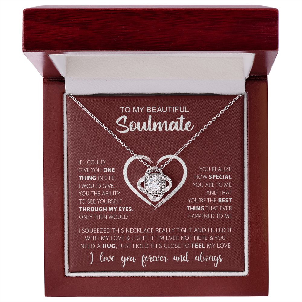 To My Beautiful Soulmate | I Love You Forever & Always - Love Knot Necklace