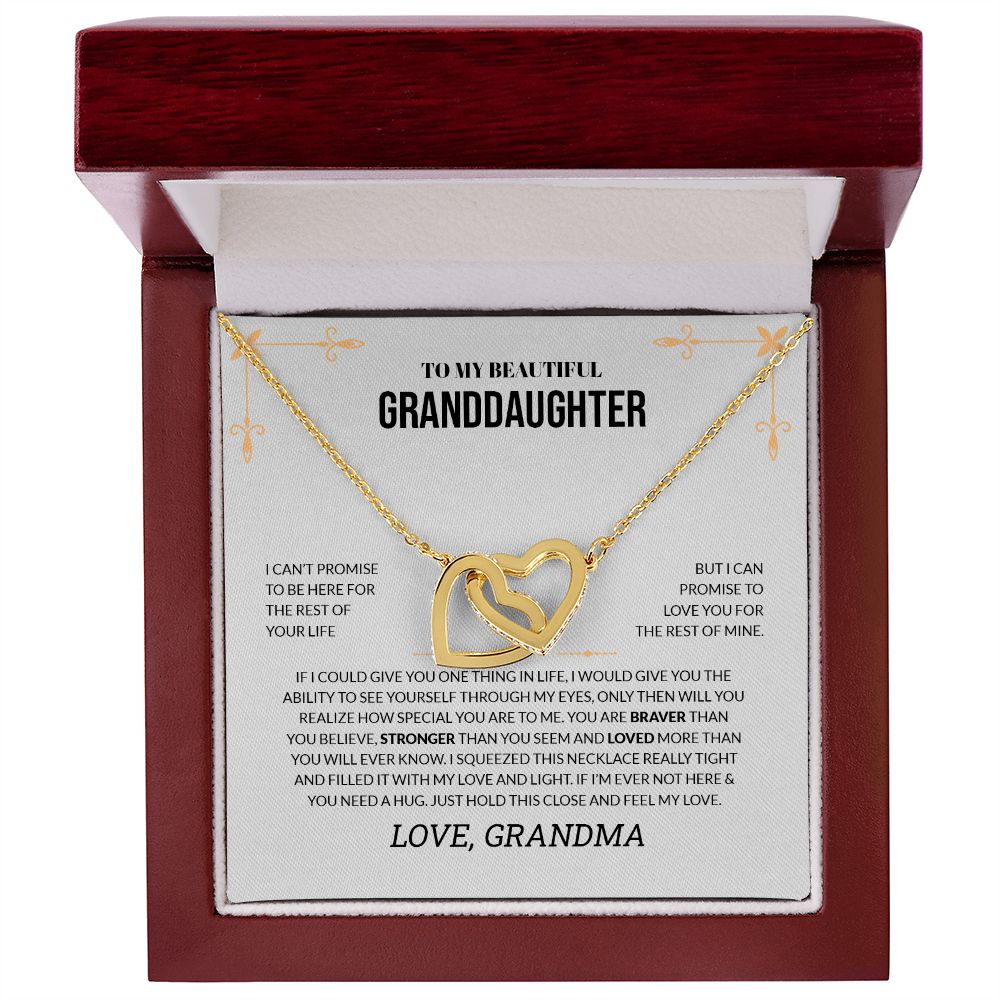To My Beautiful Granddaughter | Love You For The Rest Of Mine - Interlocking Hearts necklace
