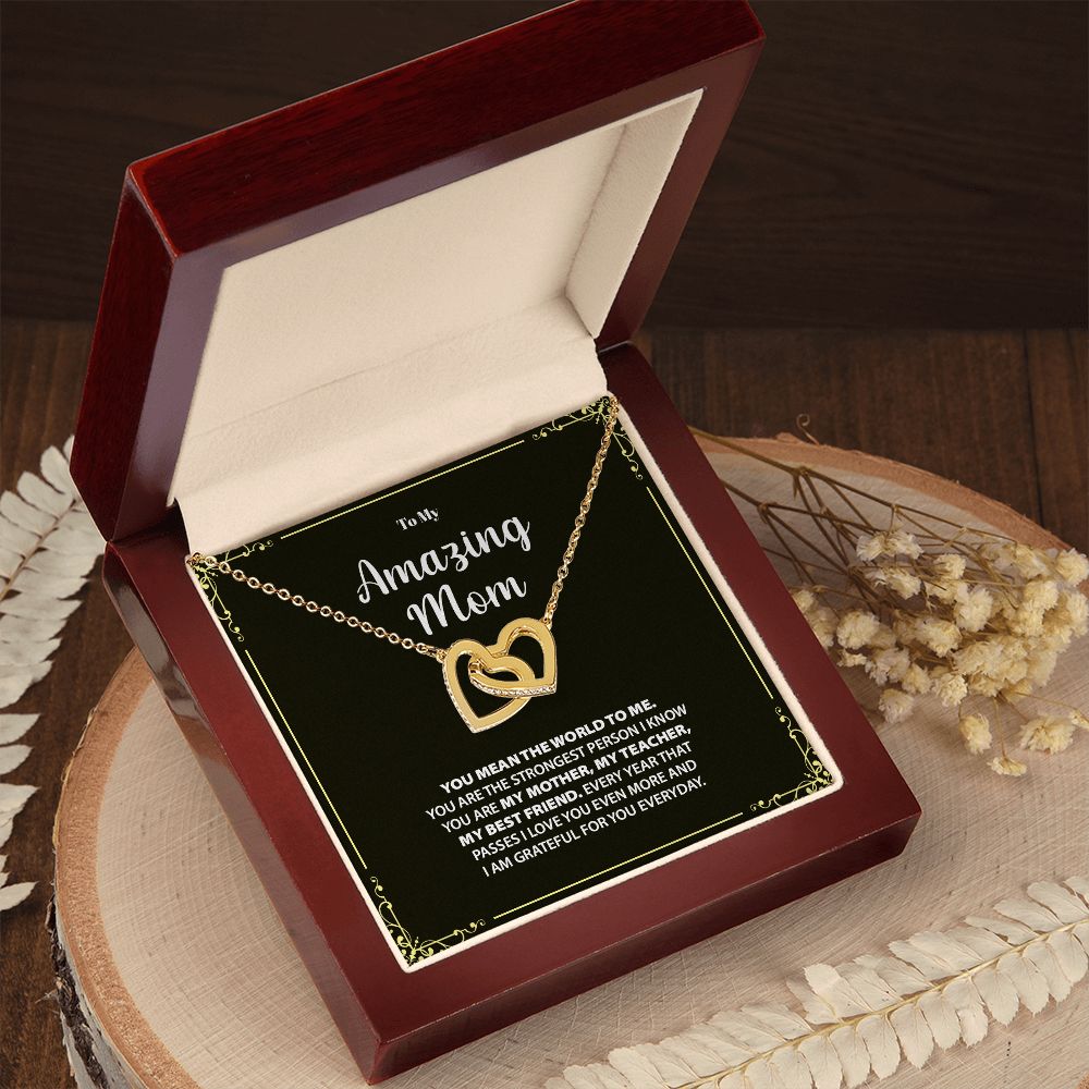 To My Amazing Mom | I Am Grateful For You Everyday - Interlocking Hearts necklace