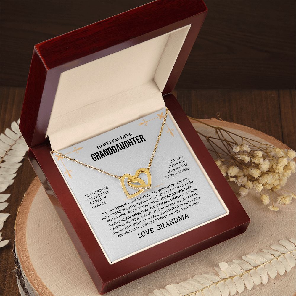 To My Beautiful Granddaughter | Love You For The Rest Of Mine - Interlocking Hearts necklace