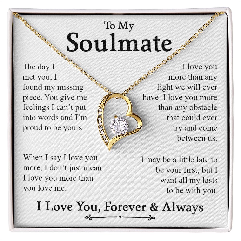 To My Soulmate | I Love You Forever & Always - Forever Love Necklace